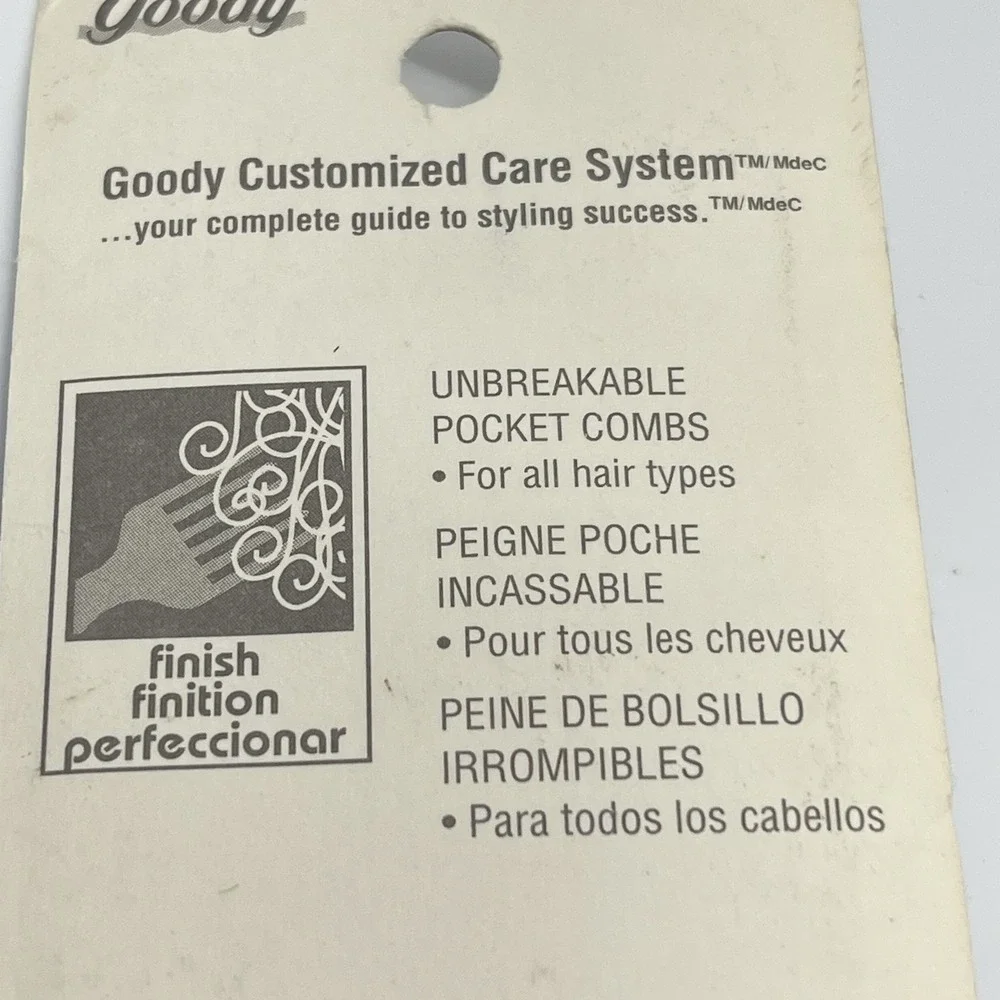 Vintage 1996 Goody Unbreakable Hair Combs 2 Pack #00639 USA Made 5